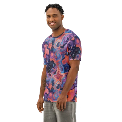 Astrofluid on a Men's Cotton Crew Neck T-Shirt