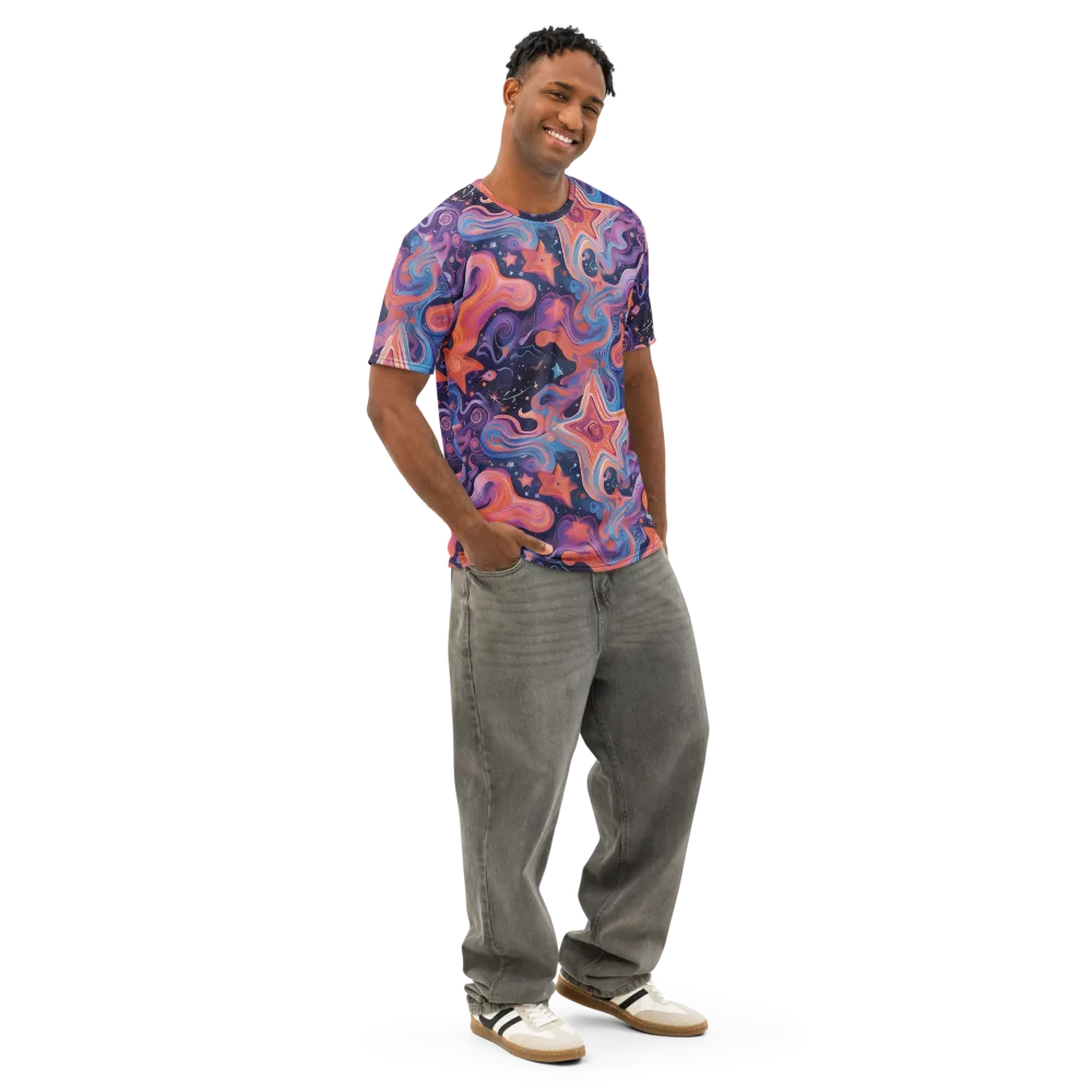 Astrofluid on Men's Cotton Crew Neck T-Shirt — Right Front