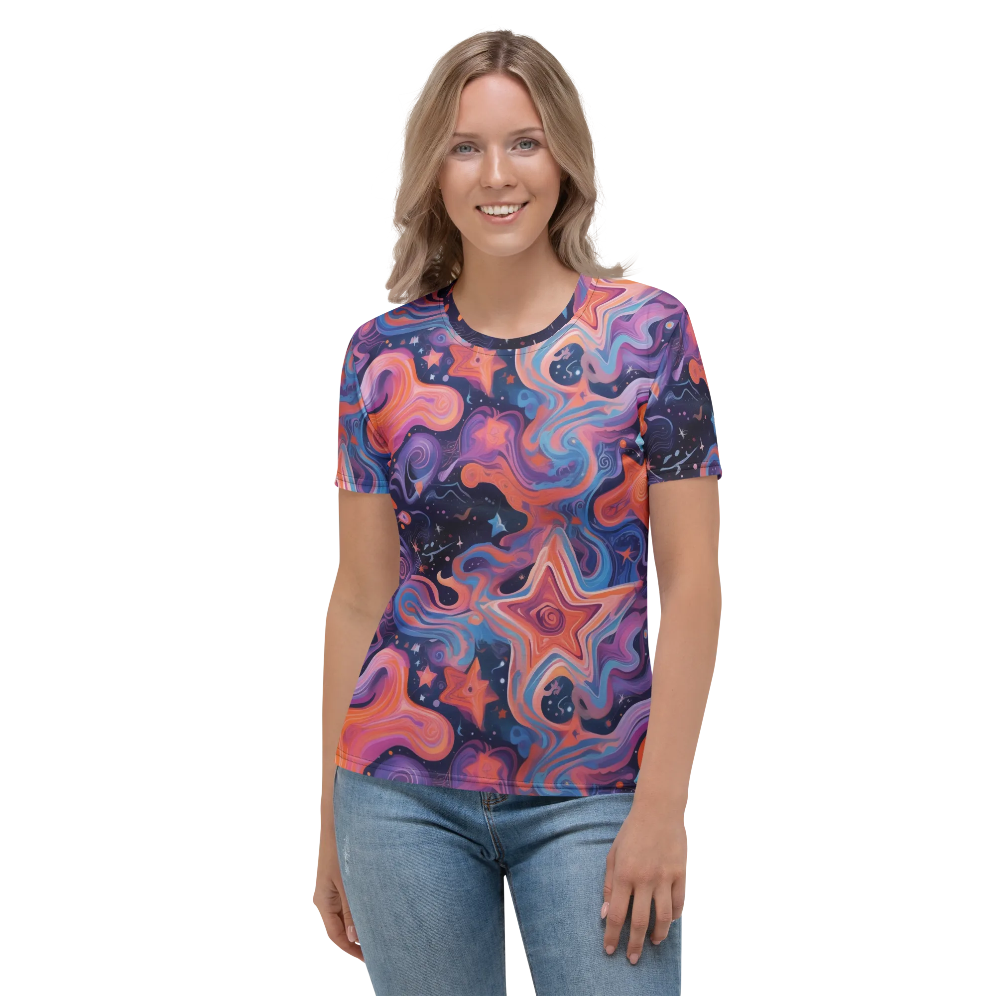 Astrofluid on Women's Crew Neck T-Shirt — Front