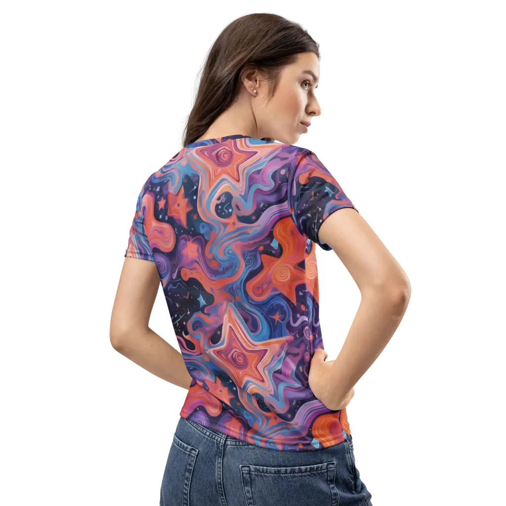 Astrofluid on Women's Crew Neck T-Shirt — Back
