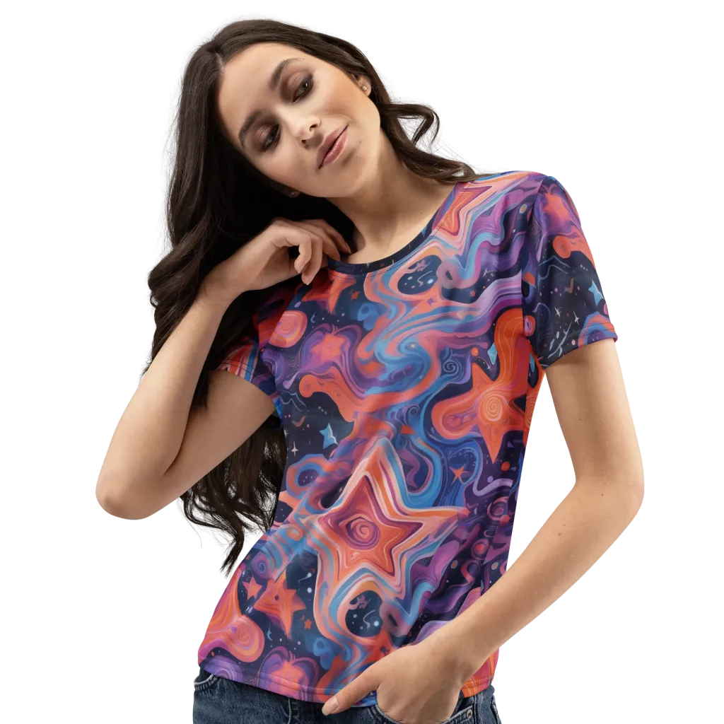 Astrofluid on Women's Crew Neck T-Shirt — Left Front