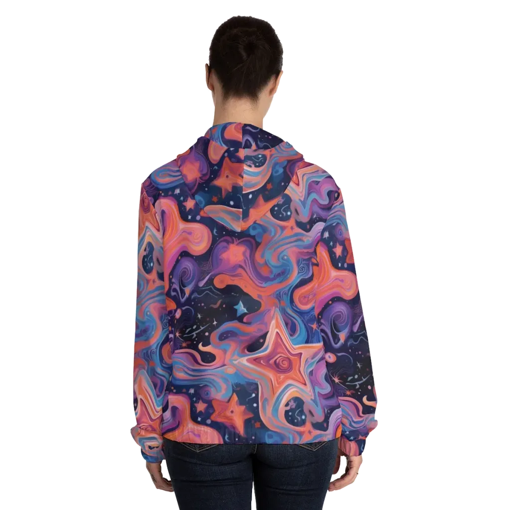Astrofluid on Women's Full-Zip Hoodie — Back On Person