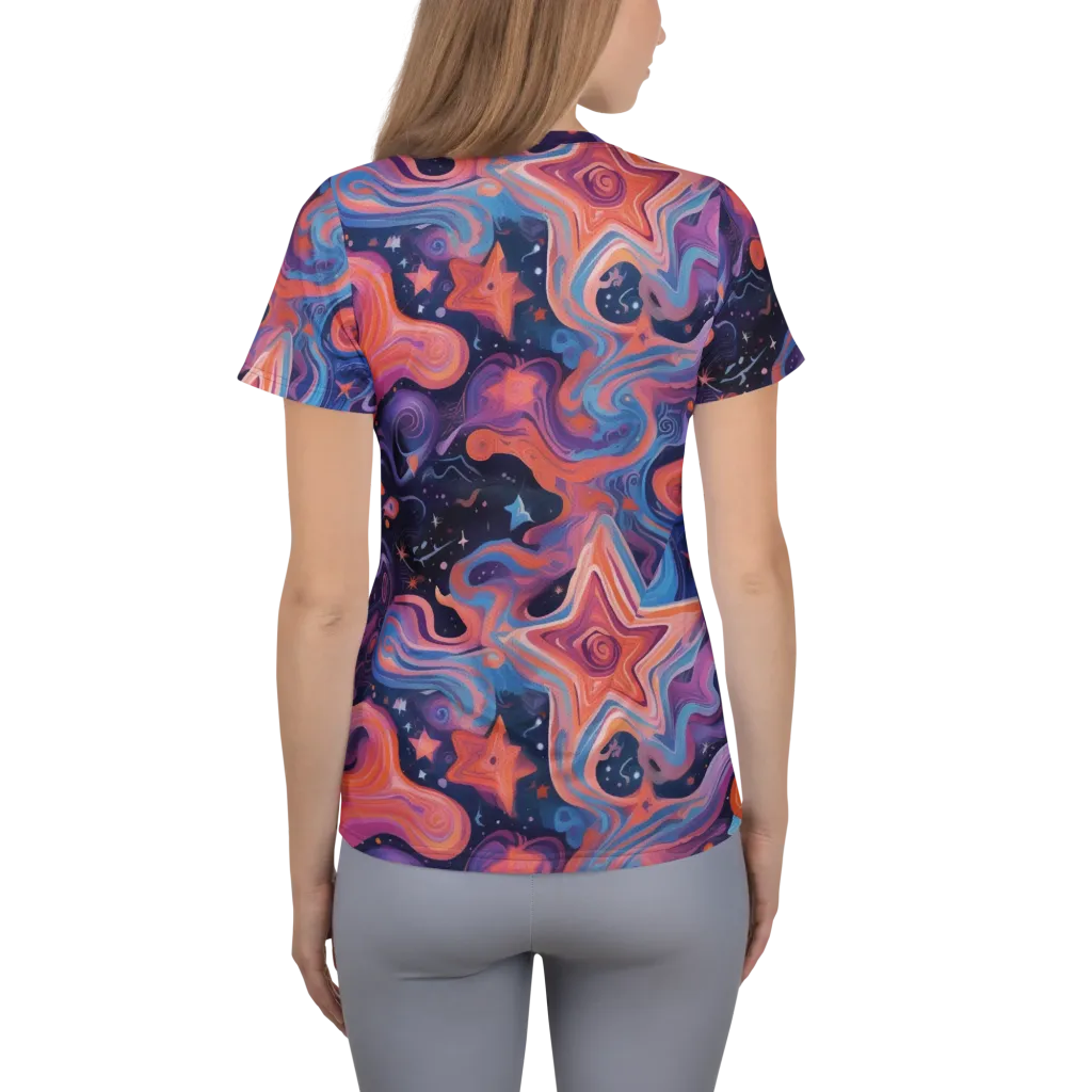 Astrofluid on Women's Athletic T-Shirt — Back