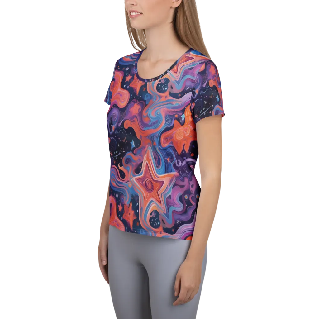 Astrofluid on Women's Athletic T-Shirt — Left