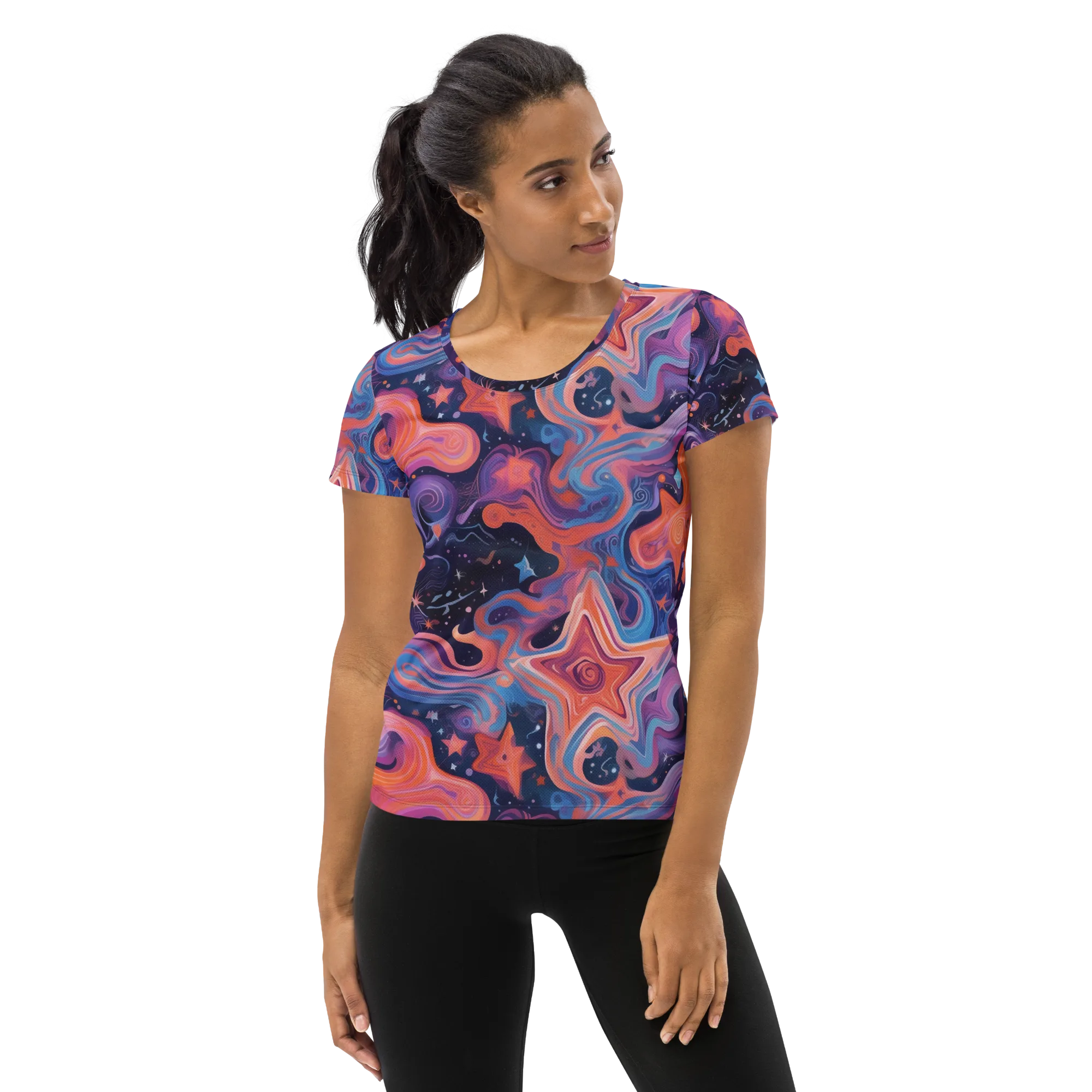 Astrofluid on Women's Athletic T-Shirt — Front