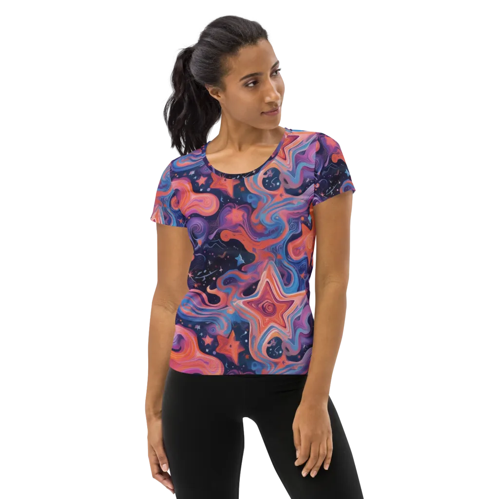 Astrofluid on Women's Athletic T-Shirt — Front