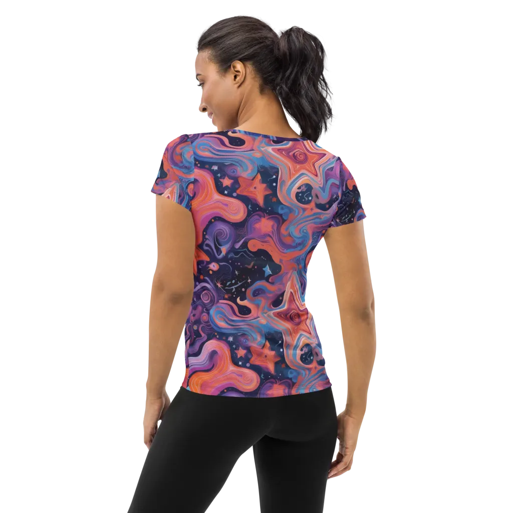 Astrofluid on Women's Athletic T-Shirt — Back