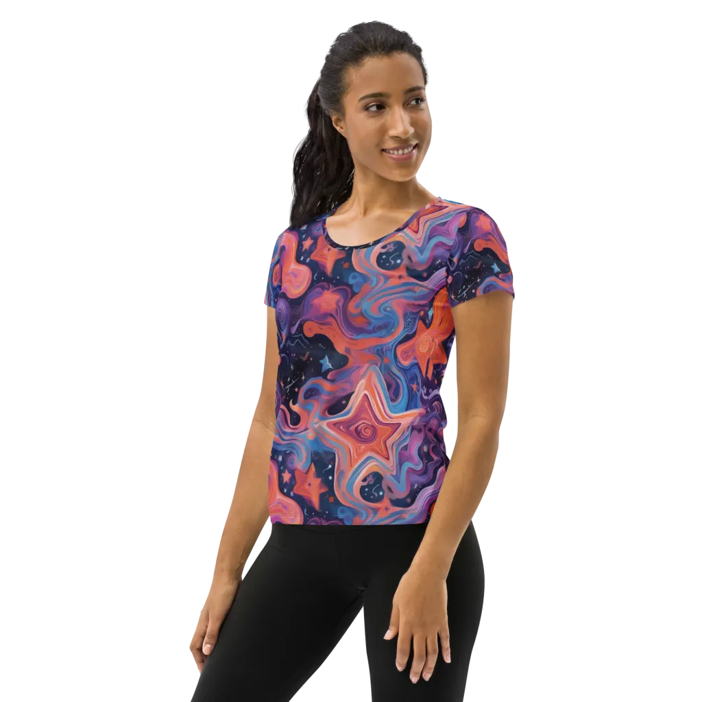 Astrofluid on Women's Athletic T-Shirt — Left
