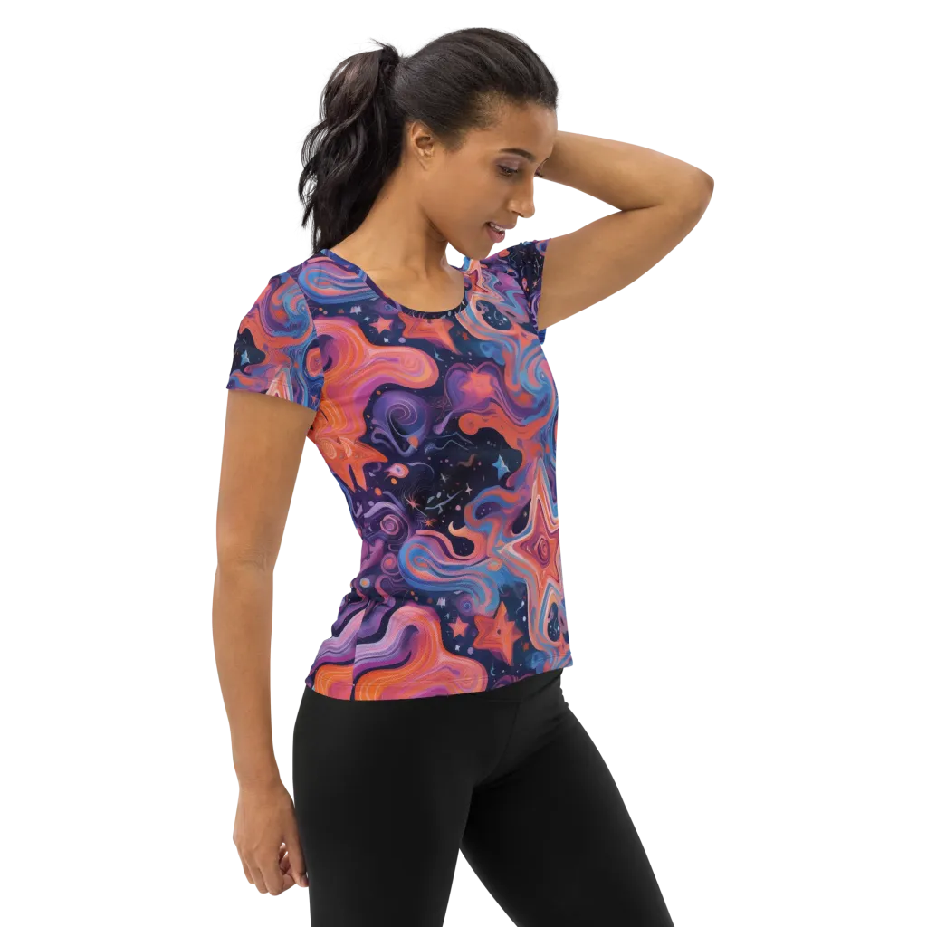 Astrofluid on Women's Athletic T-Shirt — Right