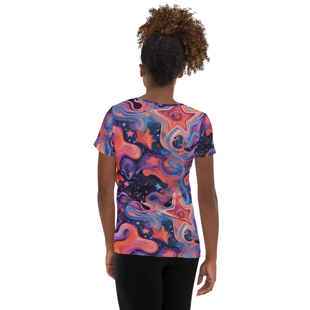 Astrofluid on Women's Athletic T-Shirt — Back