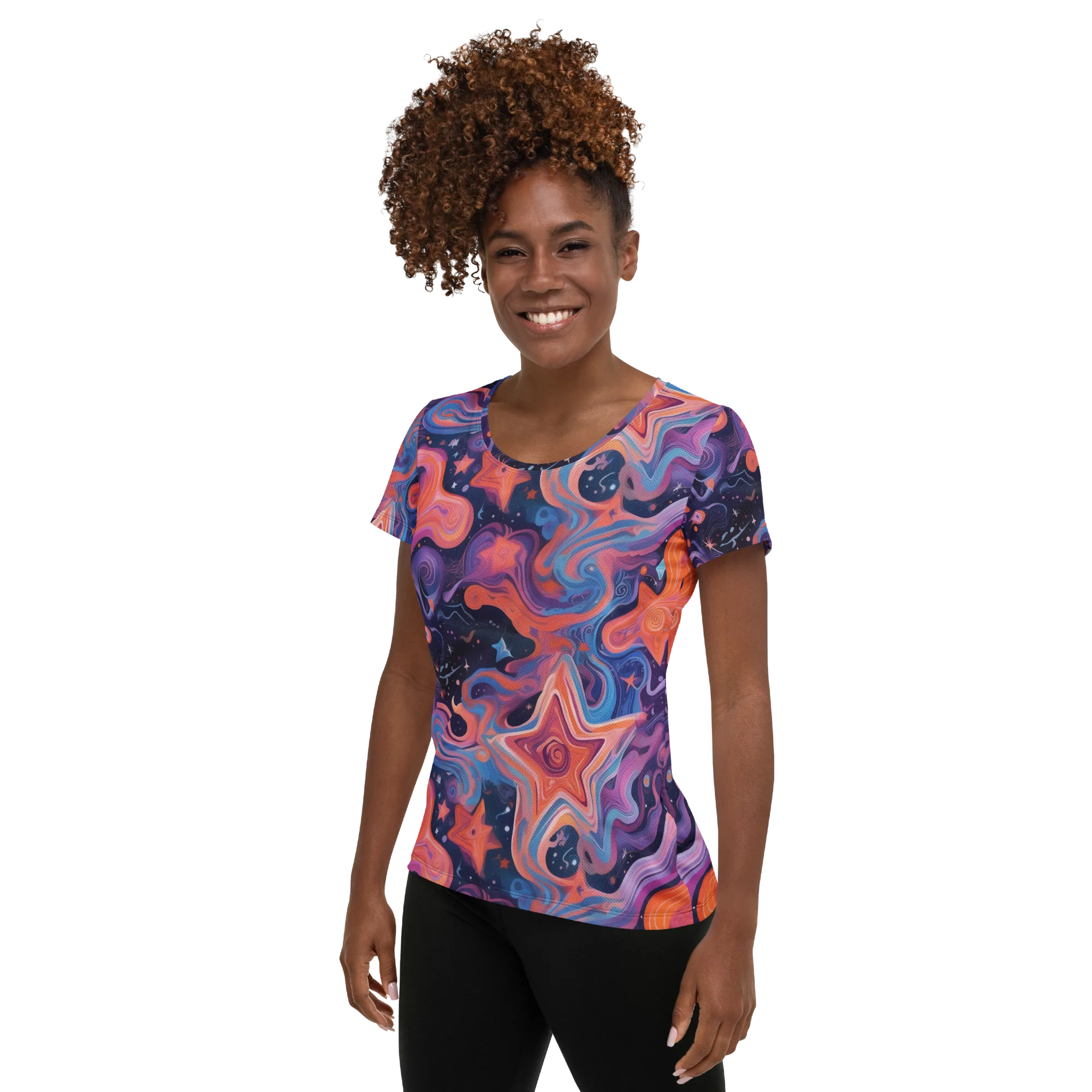Astrofluid on Women's Athletic T-Shirt — Left