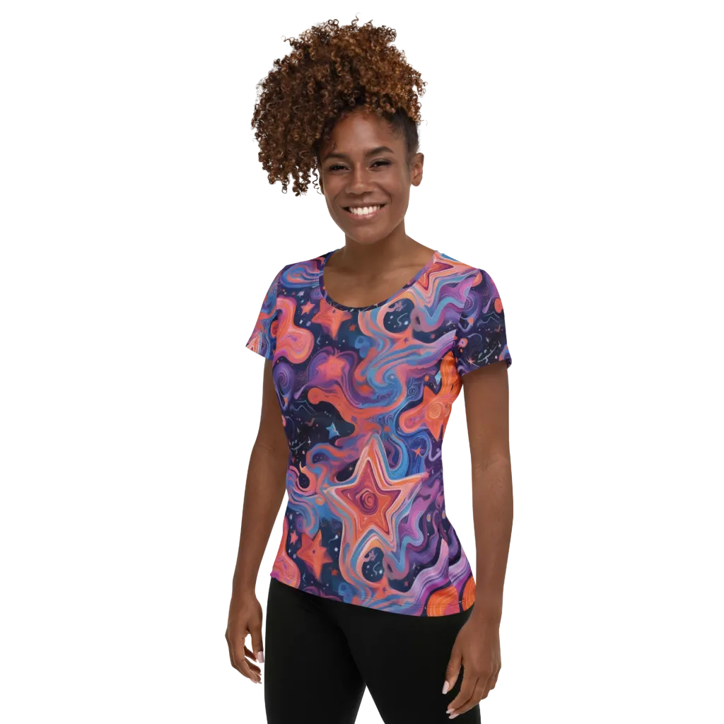 Astrofluid on Women's Athletic T-Shirt — Left