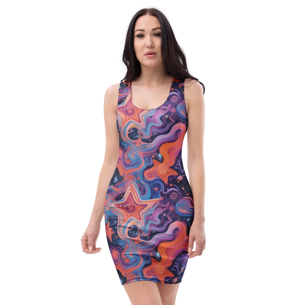 Astrofluid on Bodycon Dress — Front