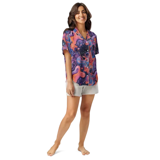 Astrofluid on a Women's Short Sleeve Pajama Top