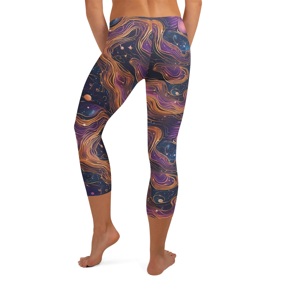 Orbiting Velvet on Capri Leggings — Back