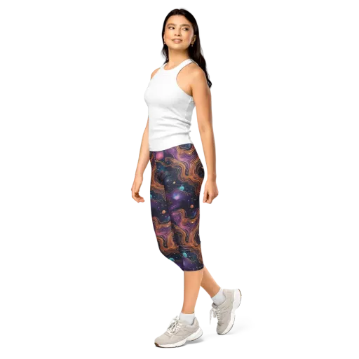 Orbiting Velvet on a Capri Leggings