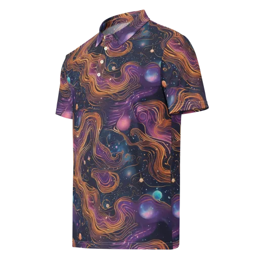 Orbiting Velvet on a Men's Slim Fit Polo Shirt