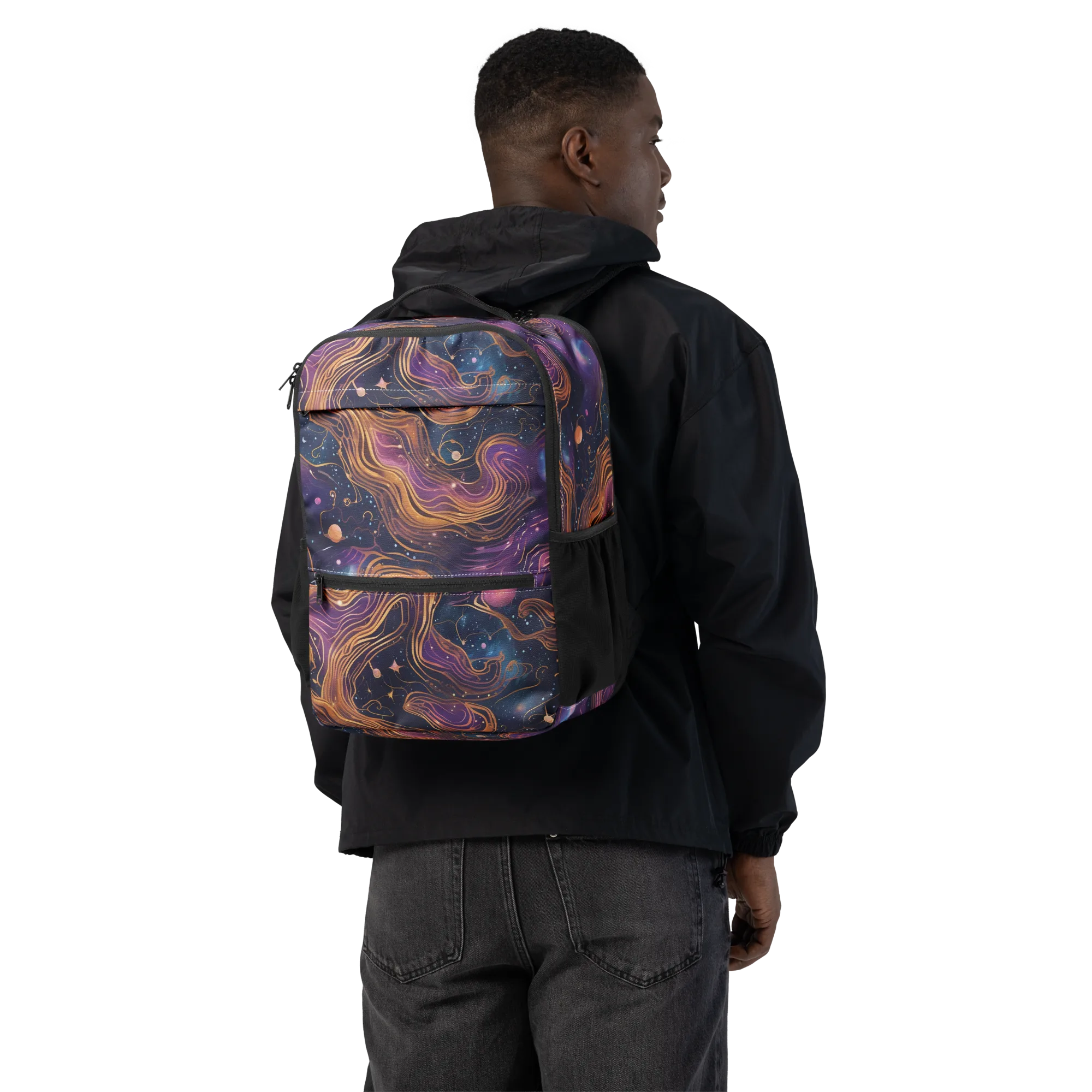 Orbiting Velvet on Utility Backpack — Back