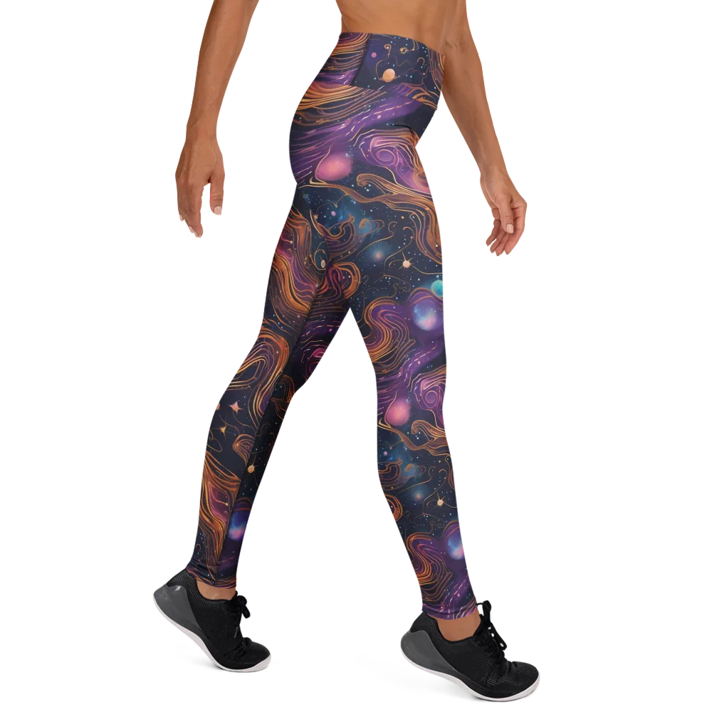 Orbiting Velvet on Yoga Leggings — Right