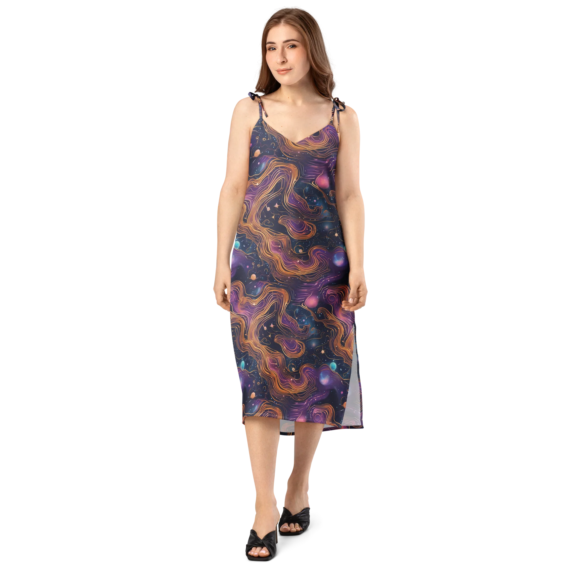 Orbiting Velvet on Slip Dress — Front