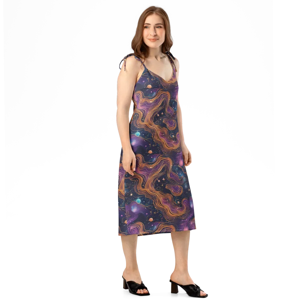 Orbiting Velvet on Slip Dress — Right Front