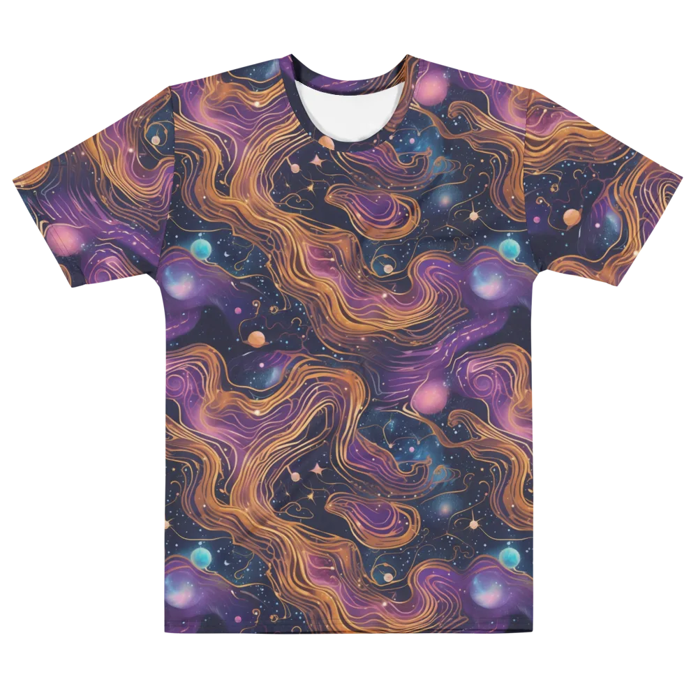 Orbiting Velvet on Men's Cotton Crew Neck T-Shirt — Front