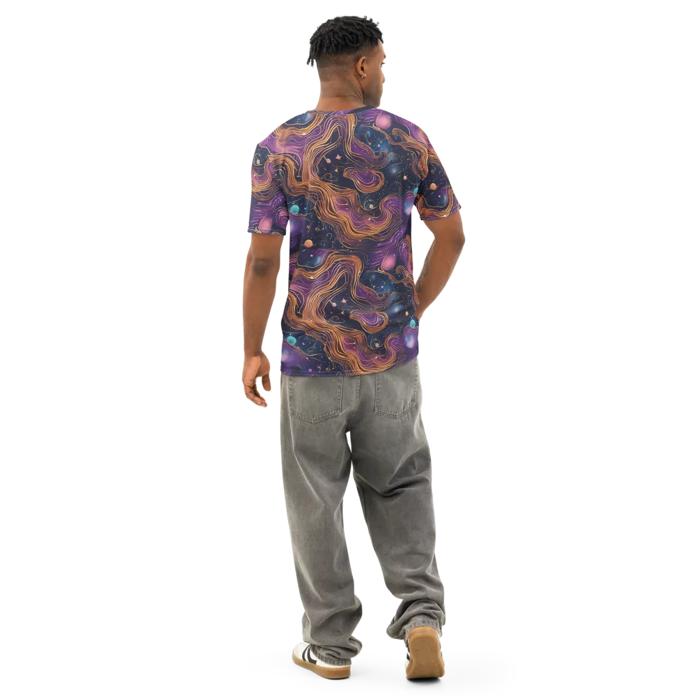 Orbiting Velvet on Men's Cotton Crew Neck T-Shirt — Back