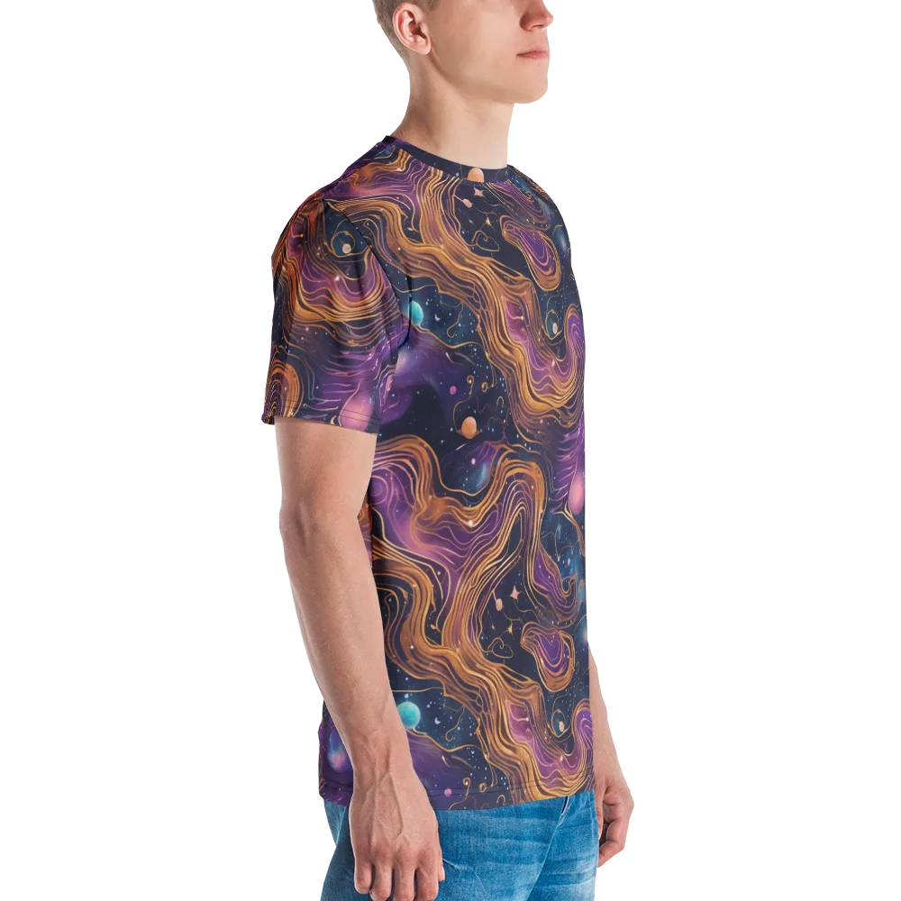 Orbiting Velvet on Men's Crew Neck T-Shirt — Right