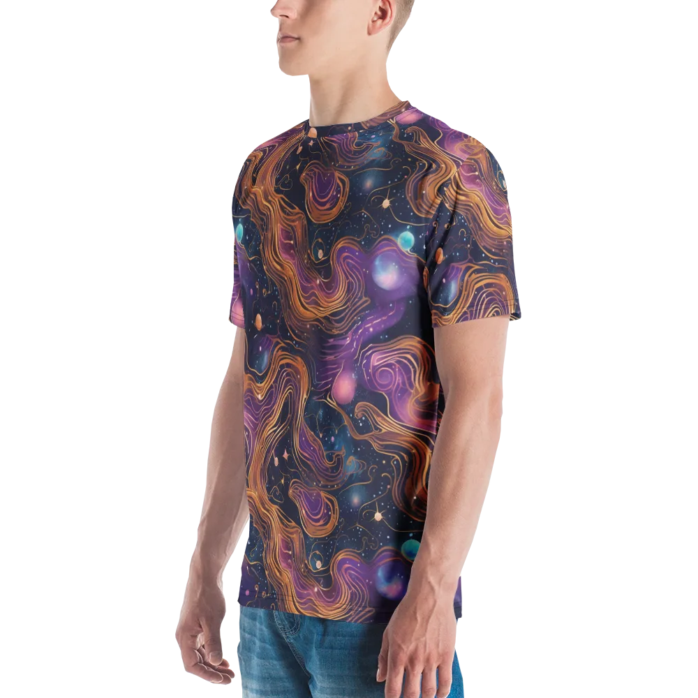Orbiting Velvet on Men's Crew Neck T-Shirt — Left