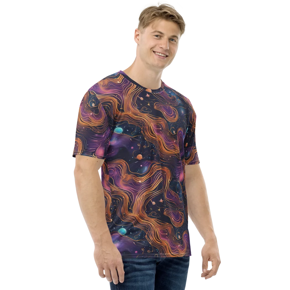 Orbiting Velvet on Men's Crew Neck T-Shirt — Right
