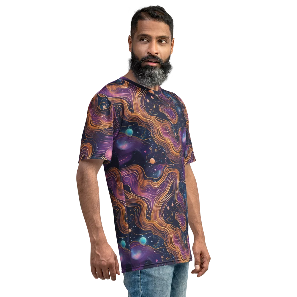Orbiting Velvet on Men's Crew Neck T-Shirt — Right
