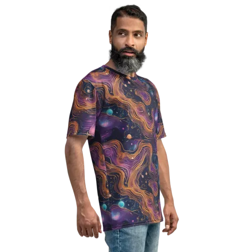 Orbiting Velvet on a Men's Crew Neck T-Shirt