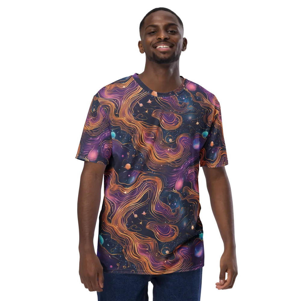Orbiting Velvet on Men's Crew Neck T-Shirt — Front