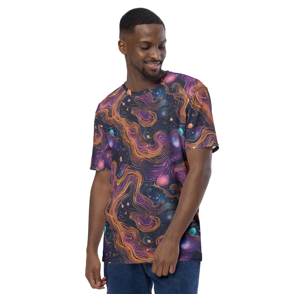 Orbiting Velvet on Men's Crew Neck T-Shirt — Left