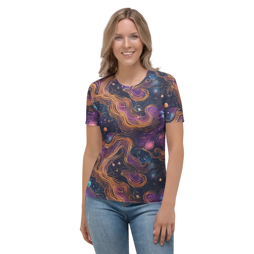 Orbiting Velvet on Women's Crew Neck T-Shirt — Front