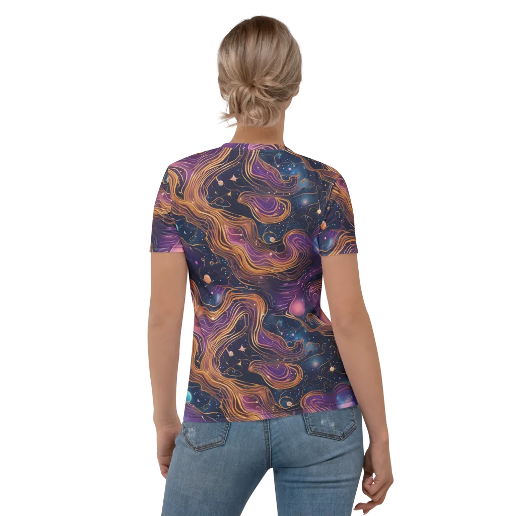 Orbiting Velvet on Women's Crew Neck T-Shirt — Back