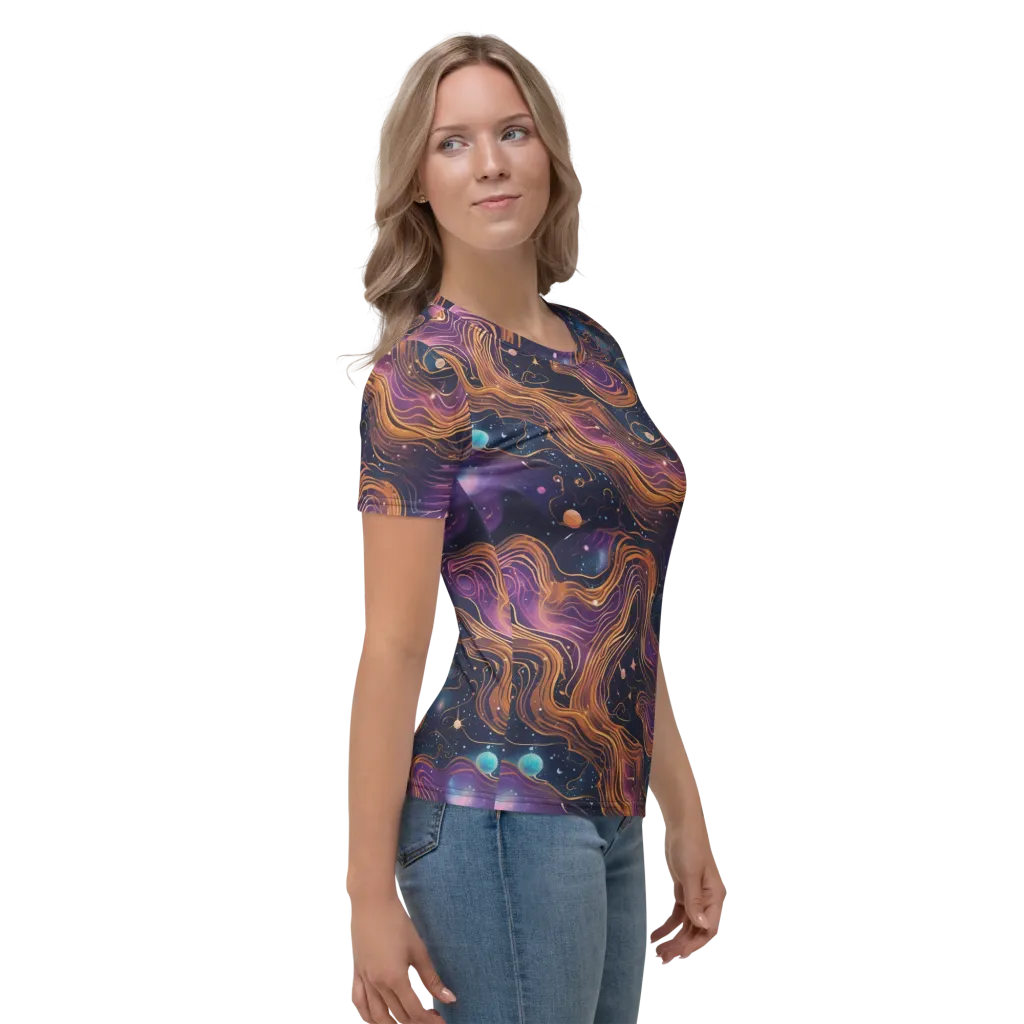 Orbiting Velvet on Women's Crew Neck T-Shirt — Right
