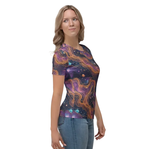 Orbiting Velvet on a Women's Crew Neck T-Shirt