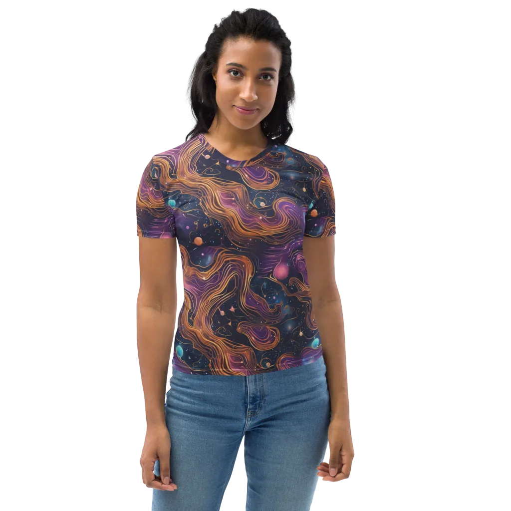 Orbiting Velvet on Women's Crew Neck T-Shirt — Front