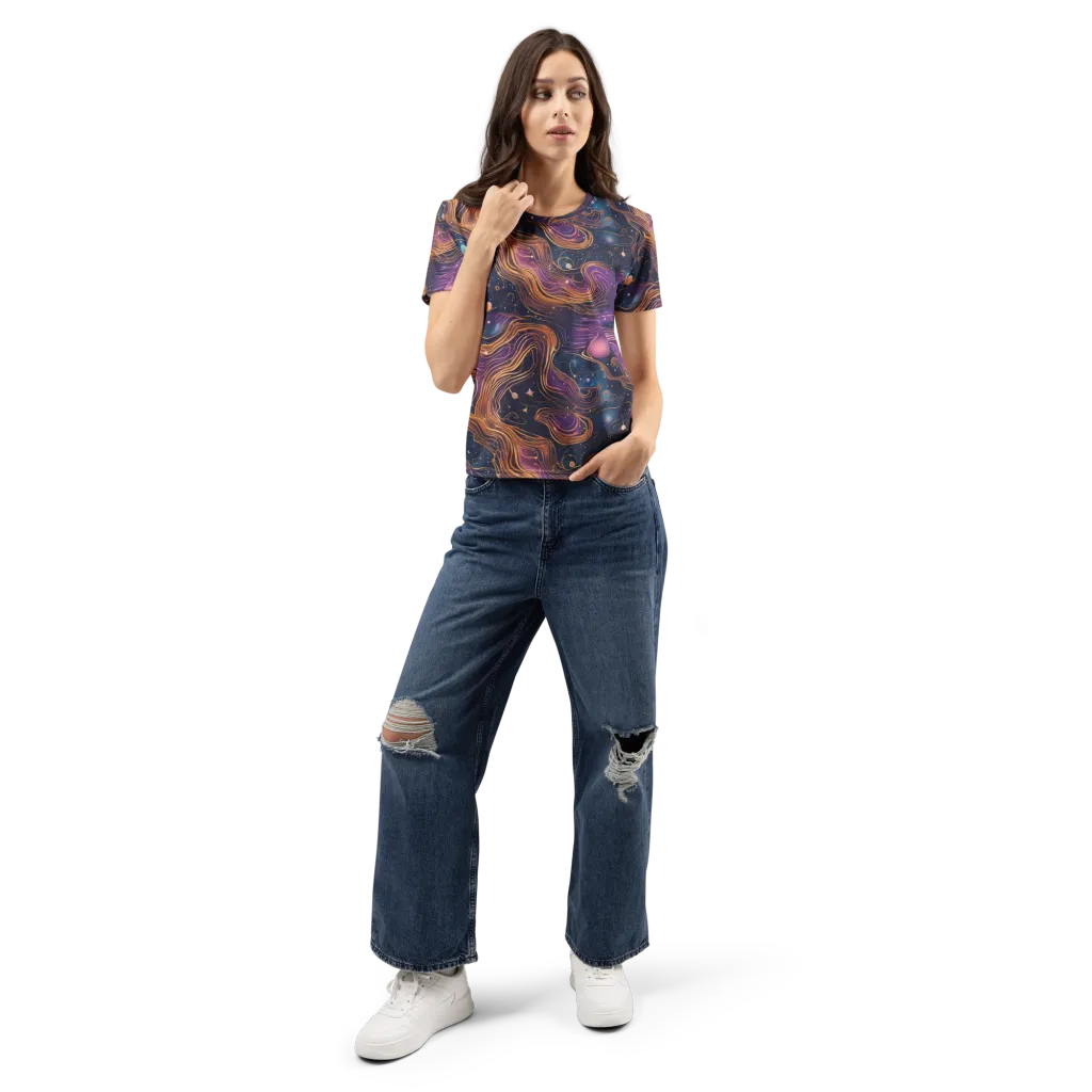 Orbiting Velvet on Women's Crew Neck T-Shirt — Front
