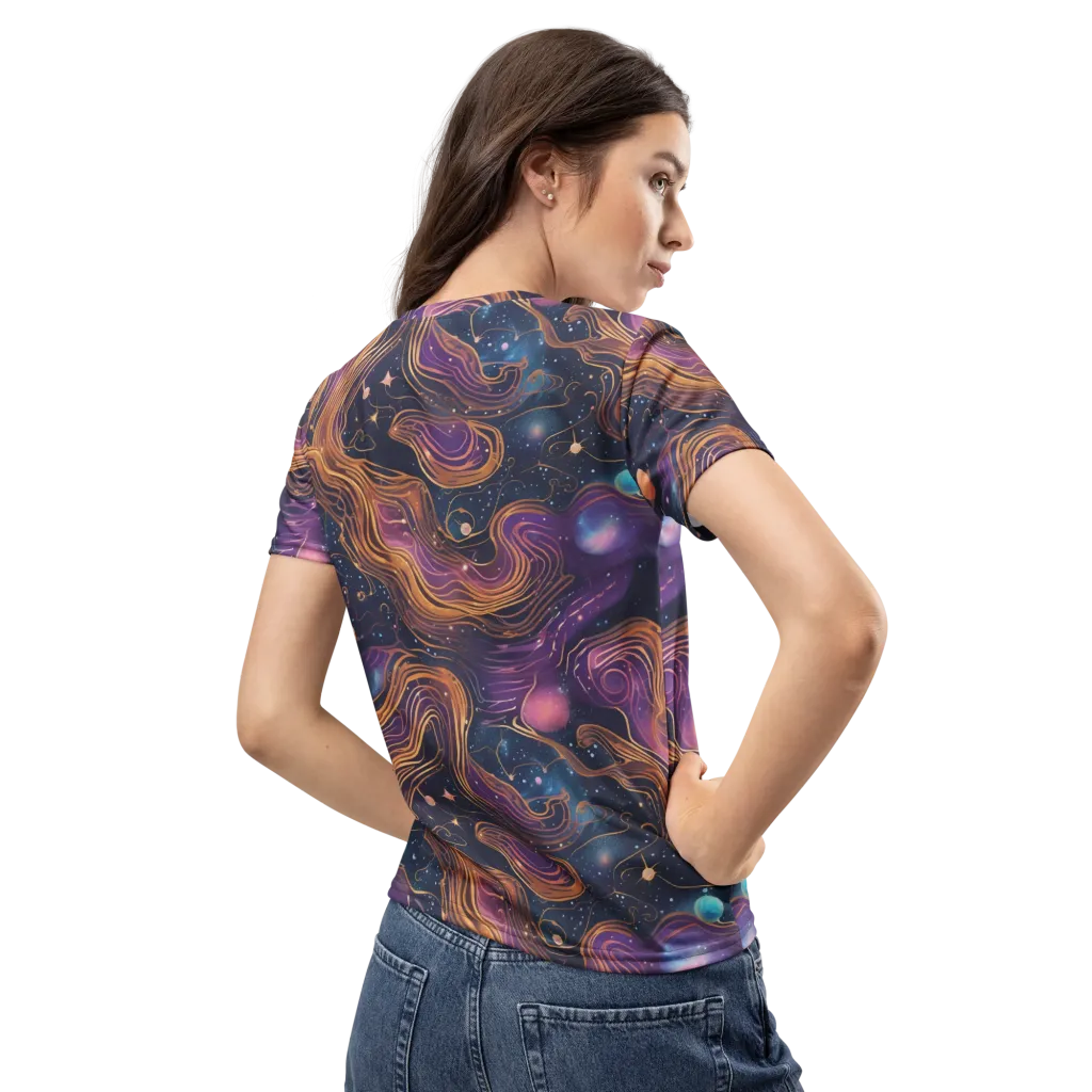 Orbiting Velvet on Women's Crew Neck T-Shirt — Back