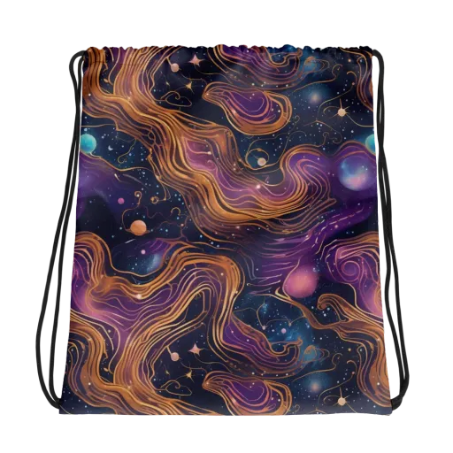 Orbiting Velvet on a Drawstring Bag