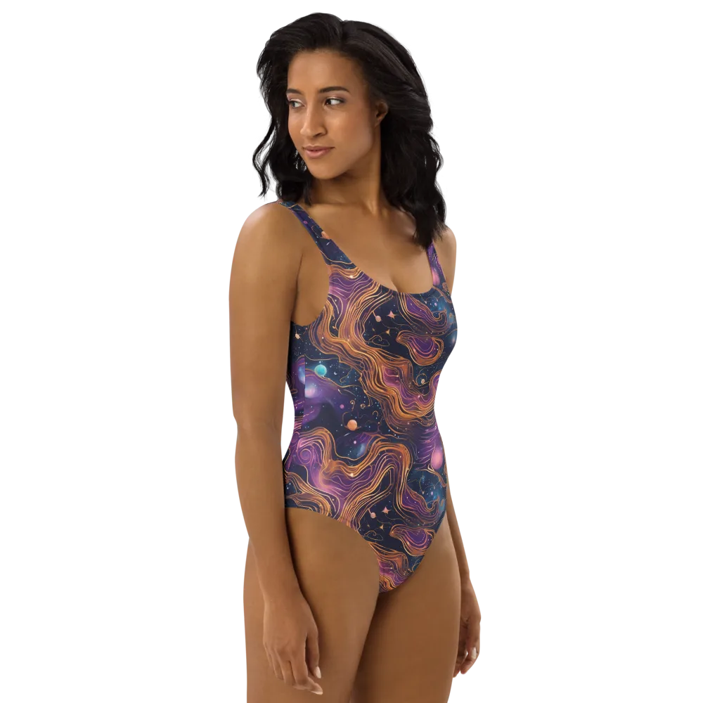 Orbiting Velvet on One-Piece Swimsuit — Right