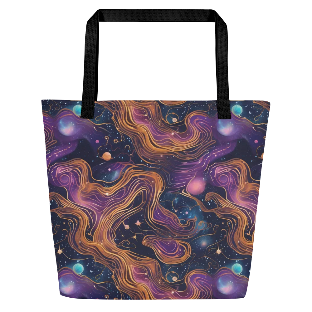 Orbiting Velvet on Large Tote Bag W/ Pocket — Front