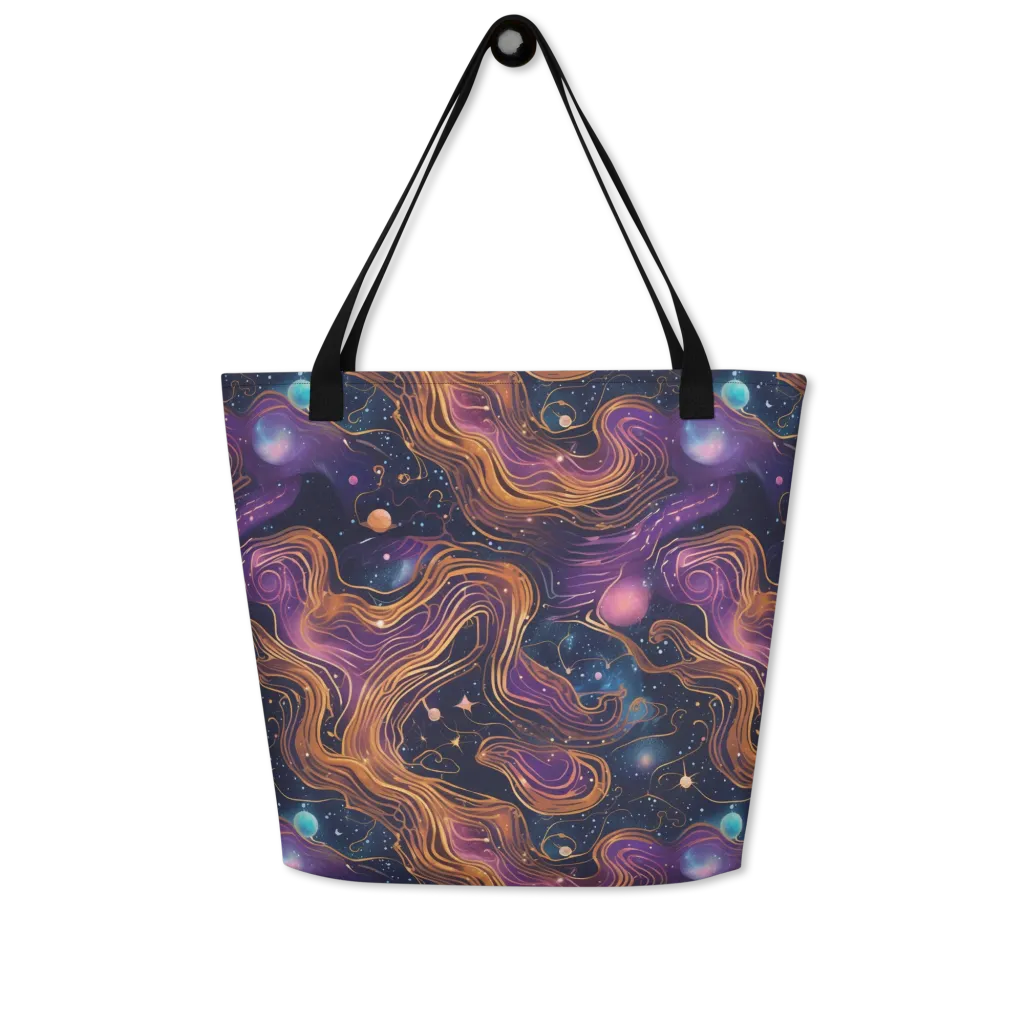 Orbiting Velvet on Large Tote Bag W/ Pocket — Front