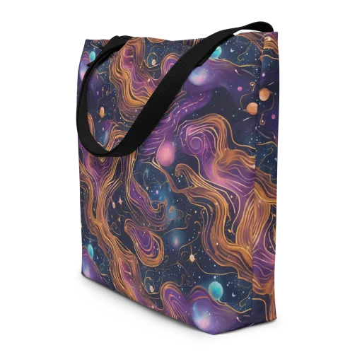 Orbiting Velvet on a Large Tote Bag W/ Pocket
