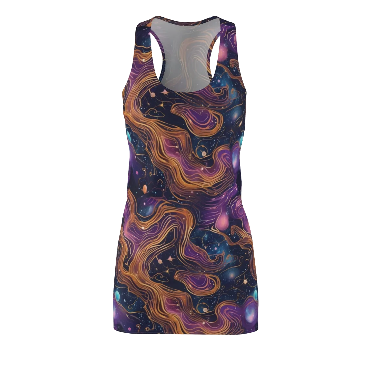 Orbiting Velvet on Racerback Dress — Front