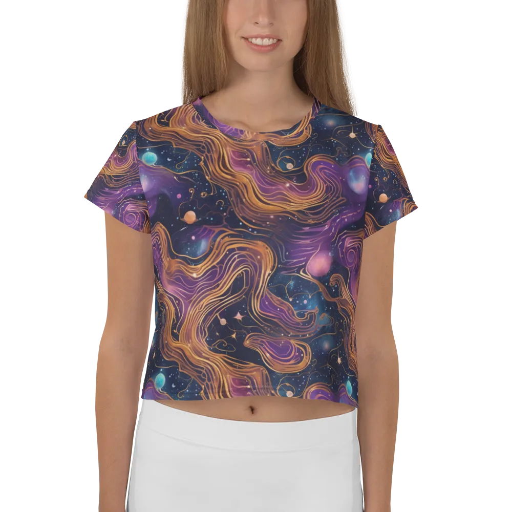 Orbiting Velvet on Crop Tee — Front