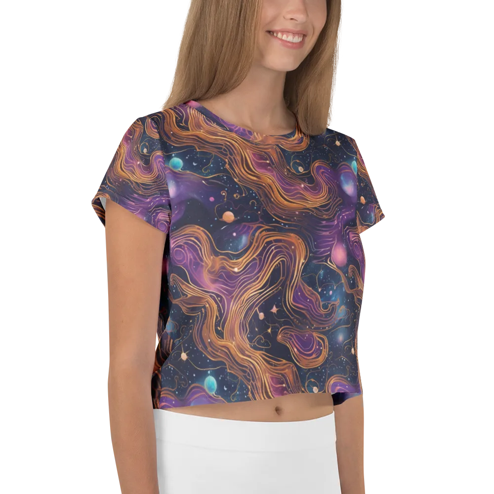 Orbiting Velvet on Crop Tee — Right