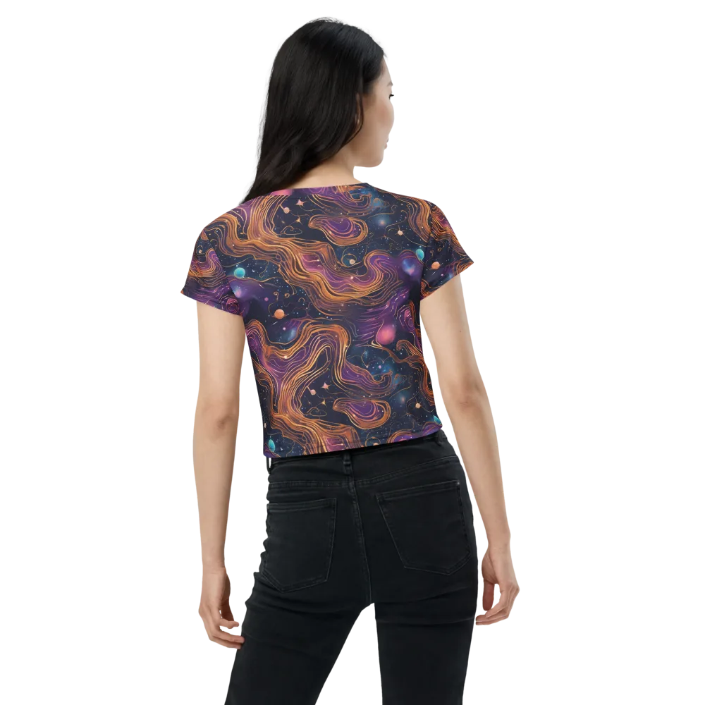 Orbiting Velvet on Crop Tee — Back